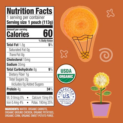 Earth's Best Organic Chicken Vegetable Medley Pouch, 4 oz (Pack of 12)