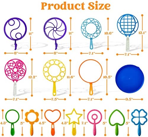 JOYIN Big Bubble Wands Set Bulk for Kids Summer Outdoor Toy Game Activity Party Favors, 18 Pcs Giant Bubble Maker with Tray, 12" Large, 6 Pcs Solution Suitable for All Age People