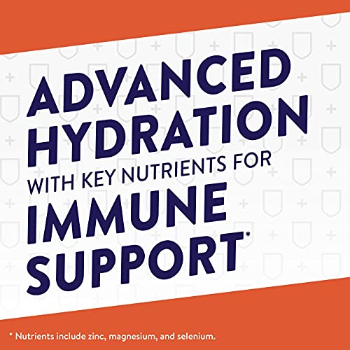 Pedialyte with Immune Support, Peach Mango, 4 Count, Electrolyte Hydration Drink, with Zinc, Selenium, and Magnesium, 1 Liter (Pack of 2)