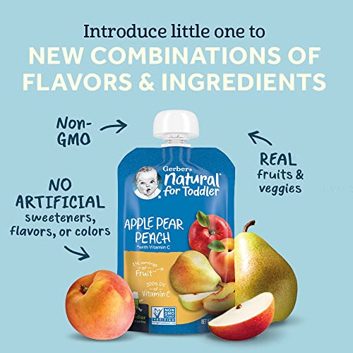 Gerber Baby Food Pouches, Toddler 12+ Months, Fruit & Yogurt Very Berry, 3.5 Ounce (Pack of 12)