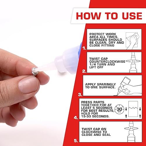 Loctite Super Glue Professional Liquid, Clear, 0.7 fl oz Bottle, 3 Pack - Superglue for Plastic, Wood, Metal, Crafts & Repair, Cyanoacrylate Adhesive Instant Glue, Quick Dry