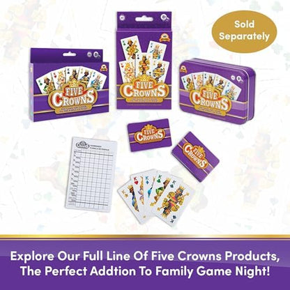 PlayMonster Five Crowns Collectible Tin – Card Game for Kids and Adults, Family Game Night, The Game isn’t Over Until the Kings Go Wild!, 5 Suited Rummy Style Card Game, 1-7 Players, Ages 8+