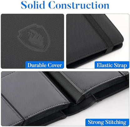 Premium 9 Pocket Card Binder for 540 Cards, Fabmaker PU Cover Trading Card Binder, Sturdy Card Collection Album, Sleek Card Holder Folders for YuGiOh, MTG, TCG, Game Cards & Sports Cards, Turquoise