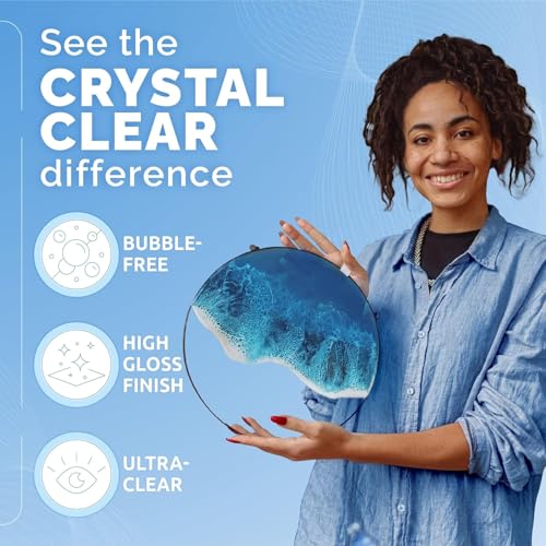 CRAFT RESIN 34OZ Crystal Clear Epoxy Resin Kit - Food Safe & UV Resistant for DIY Art, Wood, Jewelry Making, Coasters, Molds Casting Resin Epoxy - Low Viscosity, Self Leveling for Beginners & Pros