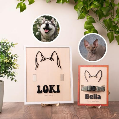 Dog Collar Memorial Frame, Custom Dog Ear Frame Art, Pet Collar Holder, Dog Ear Sign, Pet Bereavement Gifts, Pet Memorial Frame, Dog Lover Gift, Dog Memorial Gifts For Loss Of Dog