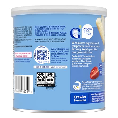 Gerber Snacks for Baby Lil Crunchies, Veggie Dip, 1.48 Ounce (Pack of 6)