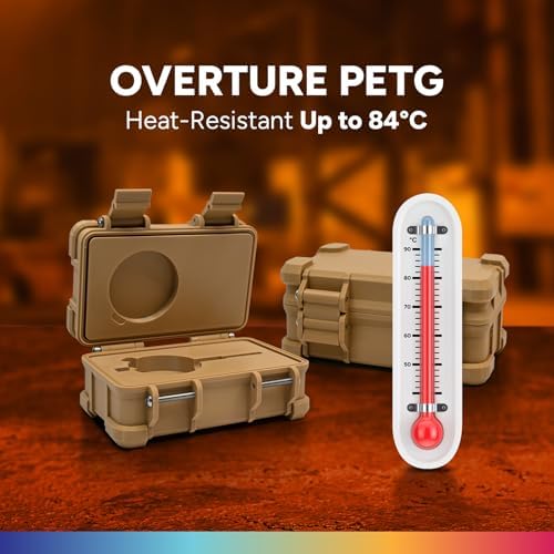 OVERTURE 4KG Bundle PETG 3D Printer Filament 1.75mm, Neatly Wound Durable PETG 4 Pack 1kg(2.2lbs), Strong Toughness Filament, Dimensional Accuracy +/- 0.02mm, Fit Most FDM Printers (Black*2+White*2)