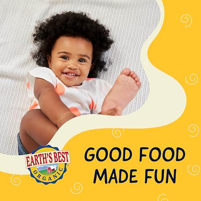 Earth's Best Organic Baby Food Pouches, Stage 2 Wholesome Breakfast Puree for Babies 6 Months and Older, Organic Apple Raisin Oat Puree, 3.5 oz Resealable Pouch (Pack of 12) (Packaging May Vary)
