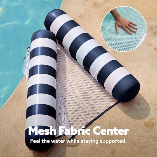SLOOSH 2 Packs Hammock Pool Floats Adults, 4-in-1 Multi-Purpose Inflatable Pool Floats PVC Water Hammock Lounge Floaties