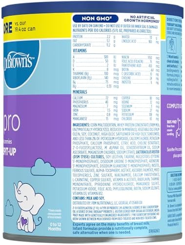 Good Start | Dr. Brown's Soothe Pro, Baby Formula Powder, for Sensitive Tummies, Gas, Fussiness and Spit-Up, Infant Formula with Probiotics, DHA, Non-GMO, 30.6 Ounce