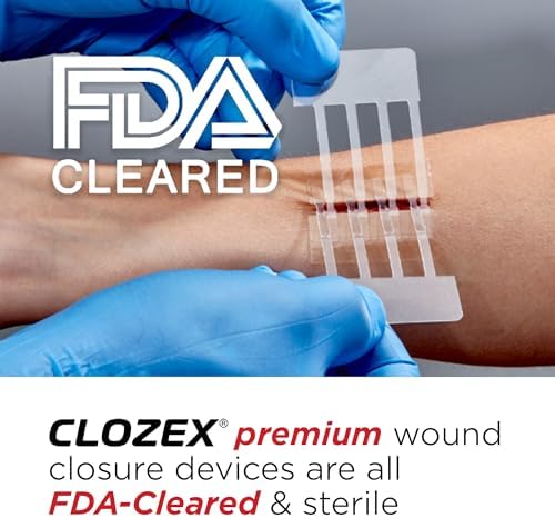 Clozex Emergency Laceration Closures - Repair Wounds Without Stitches, FSA HSA Eligible Skin Closure Device for 3 Individual Wounds Or Combine for Total Length of 4 1/4 Inches
