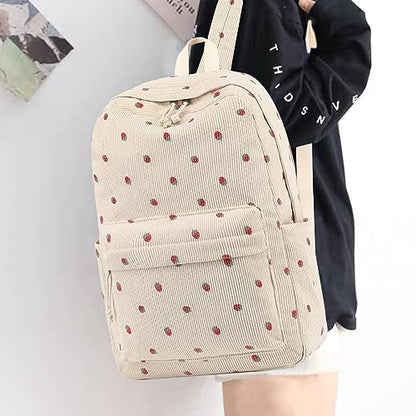 School Backpack for Teen Girls Bookbags Elementary High School Corduroy Laptop Bags Women Travel Daypacks