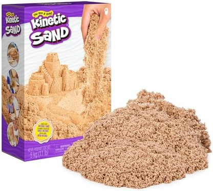 Kinetic Sand, 11lb (5kg) Natural Brown Play Sand Mega Box, Sensory Toys for Kids & Classroom, Back to School Teacher Must Haves (Packaging May Vary)