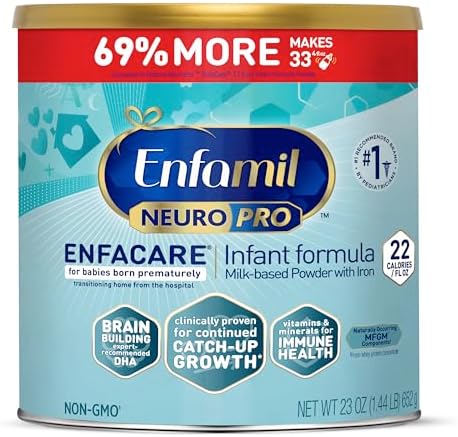 Enfamil NeuroPro EnfaCare High Calorie Premature Baby Formula, Milk-Based with Iron, Brain-Building DHA, Vitamins & Minerals for Immune Support, easy-to-digest proteins, Baby Milk, 23 Oz Can