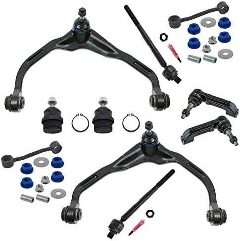 TRQ Front Steering & Suspension Kit Ball Joint Control Arm with Ball Joint Sway Bar Stabilizer Link Tie Rod Compatible with 2008-2011 Dodge Nitro
