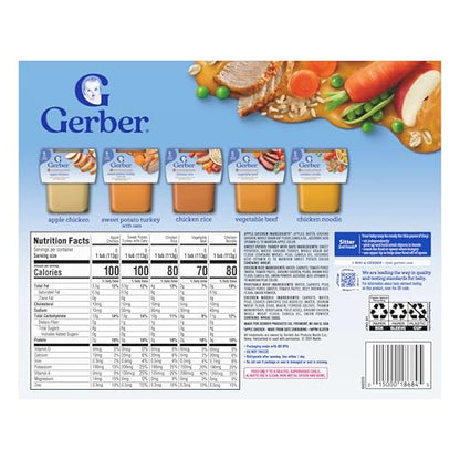 Gerber Stage 2 Baby Food, Nourishing Blends Puree Tubs, No Added Colors or Flavors, Baby Puree, Variety 32-Pack