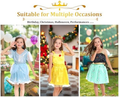 Princess Dress Up Clothes for Little Girl Role Play Costume Gift Set Princess Dress Up Toys for Toddler Girls