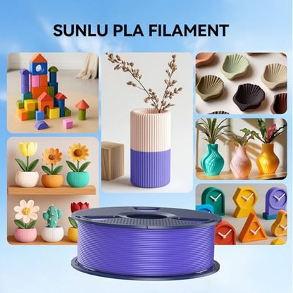 SUNLU 3D Printer Filament, Neatly Wound PLA Filament 1.75 mm, Dimensional Accuracy +/- 0.02mm, Fit Most FDM 3D Printers, 1kg Spool (2.2lbs), 330 Meters, Transparent 3D Printing Filament, Clear Red