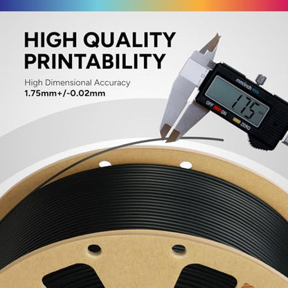 OVERTURE 4KG Bundle PLA Filament 1.75mm, Neatly Wound 3D Printer Filament 4 Pack 1kg Spool (2.2lbs), Dimensional Accuracy +/- 0.02 mm, Fit Most FDM 3D Printers (Black*2 & White*2)