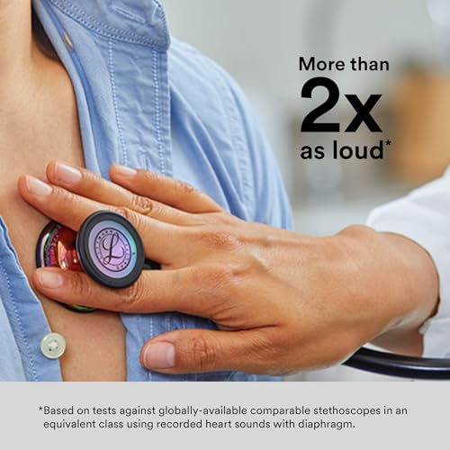 3M Littmann Cardiology IV Diagnostic Stethoscope, 6232, More Than 2X as Loud, Weighs Less, Stainless Steel High Polish Smoke-Finish Chestpiece, 27" Black Tube, Stem, and Headset