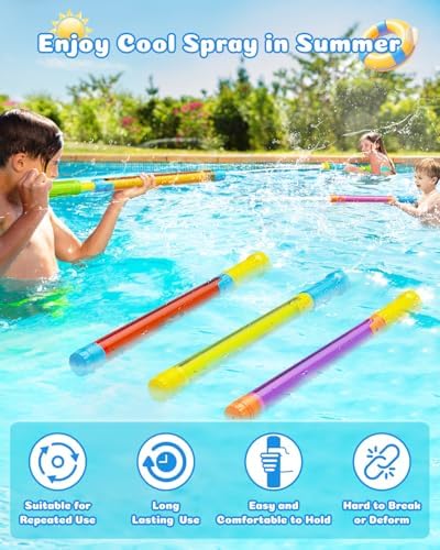 18pcs Water Gun Blaster Toys - 6 Colors Water Squirter for Kids 40ft Squirt Gun for 3-6-8-12 Girls BoysTeens Adults, Water Blaster for Swimming Pool Beach Oceans Summer Party Games Yards Outdoor