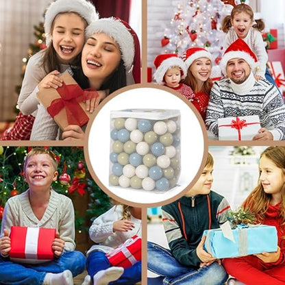 GOGOSO Ball Pit Balls - 2.15inch Plasticsball for Kids Toddlers Birthday Gifts, Summer Vibrant Colors Visual Stimulation Xmas Decor, Creamy Green+Creamy Blue+ Soft White