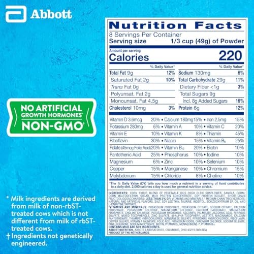 PediaSure Grow & Gain with Immune Support Shake Mix Powder, 23 Vitamins & Minerals, 6g Protein, Non-GMO, Gluten-Free, Kids Nutrition, Vanilla, 14.1 oz Can, Pack of 6-48 servings