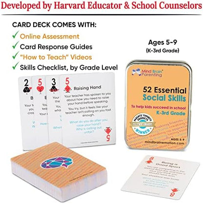 Mind Brain Emotion 52 Essential Social Skills Lessons & Teaching Tool Kit - Social Emotional Learning Activities for Parents, Teachers, School Counselor (Kindergarten, Elementary Kids)