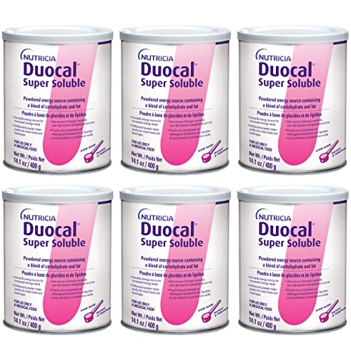 Nutricia Duocal High Calorie Super Soluble Powder - High-Calorie Support Supplement Powder - Energy Supplement with Dual Source of Carbohydrate & Fat - Dairy-Free - Unflavored, 14.1 oz (Case of 6)