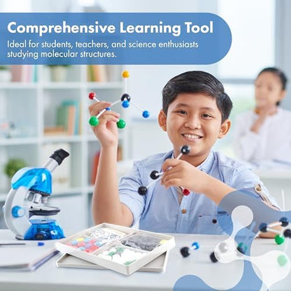 Old Nobby Chemistry Model Kit - 115 Piece Molecular Model Set includes Atoms, Bonds, Instructional Guide - STEM Science Tool for Students, Organic Chemistry, Molecular Learning - Colorful Models