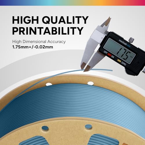OVERTURE PLA Filament 1.75mm, Neatly Wound 3D Printer Filament 1kg Spool (2.2lbs), Dimensional Accuracy +/- 0.02 mm, Fit Most FDM 3D Printers (Gray Blue)