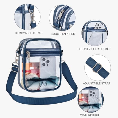 USPECLARE Clear Purse Stadium Approved CrossBody Bag for Men and Women