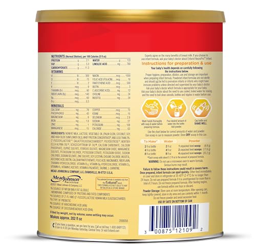 Enfamil NeuroPro Baby Formula, Milk-Based Infant Nutrition, MFGM* 5-Year Benefit, Expert-Recommended Brain-Building Omega-3 DHA, Exclusive HuMO6 Immune Blend, Non-GMO, 113.2 oz