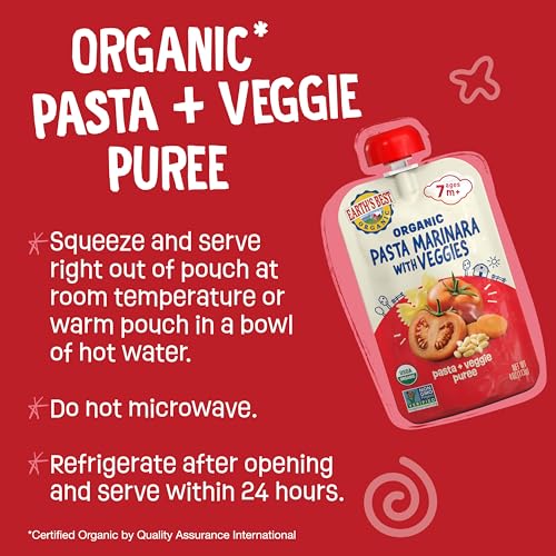 Earth's Best Organic Pasta Marinara with Veggies Pouch, 4 oz (Pack of 12)