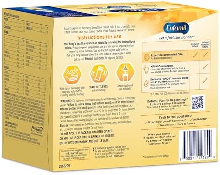 Enfamil NeuroPro Baby Formula, Milk-Based Infant Nutrition, MFGM* 5-Year Benefit, Expert-Recommended Brain-Building Omega-3 DHA, Exclusive HuMO6 Immune Blend, Non-GMO, 2 Fl Oz, 48 Count