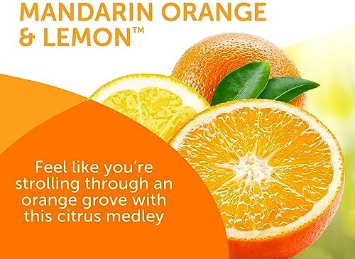 Bright Air 14 oz. Super Odor Eliminator, For Medium-Size Spaces, Mandarin Orange and Fresh Lemon Scent, Case of 6, Air Freshener, Natural Essential Oils, Lasts Up to 90 Days Each