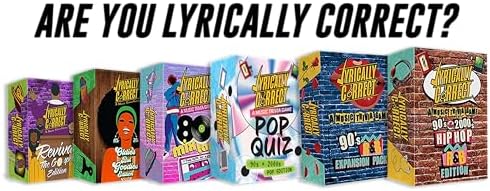 Lyrically Correct '90s & 2000s Music Trivia Card Game - Hip Hop and R&B Edition - Finish The Lyrics Challenge, Fun for Adults, Party or Family Night