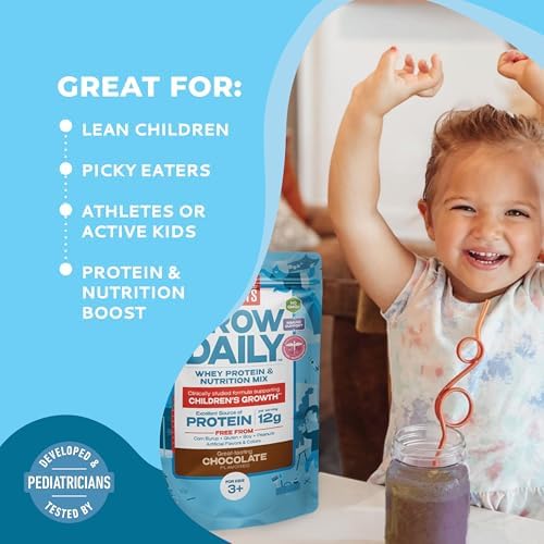 Healthy Heights Grow Daily Kids Protein Drink Mix (Chocolate) - High Protein Shake for Kids 3+
