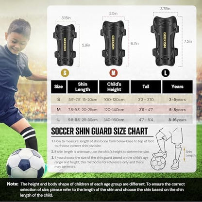 Soccer Shin Guards for Youth Kids Toddler, Protective Soccer Shin Pads & Sleeves Equipment - Football Gear for 3 5 4-6 7-9 10-12 Years Old Children Teens Boys Girls
