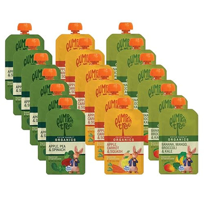 Peter Rabbit Organics Fruit Vegetable, Squeezable Pouches, 4 Ounce (Pack of 18)