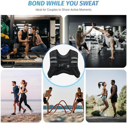 ZELUS Weighted Vest, 6lb/8lb/12lb/16lb/20lb/25lb/30lb Weight Vest with Reflective Stripe for Workout, Strength Training, Running, Fitness, Muscle Building, Weight Loss, Weightlifting