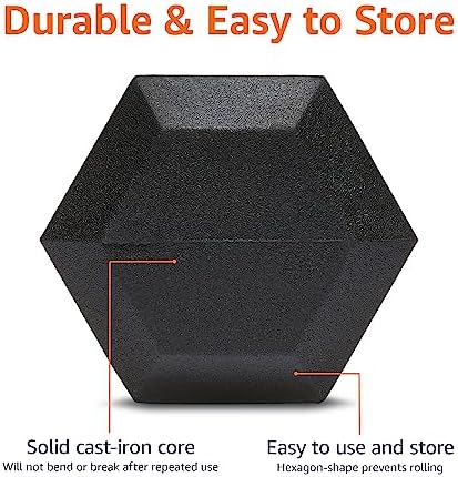 Amazon Basics Rubber Hex Dumbbell Hand Weight