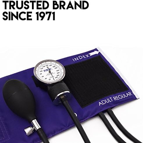 MDF Instruments, Calibra Aneroid Premium Professional Sphygmomanometer, Blood Pressure Monitor with Adult Cuff & Carrying Case, Lifetime Calibration, White Dial, Purple Cuff, MDF808M08