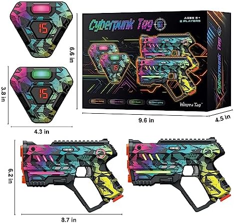 Laser Tag Set of 2, Lazer Tag Game for Kids Indoor & Outdoor Play, Gift Ideas for Kids Teens and Adults, Cool Toys for Teenage Ages 8 9 10 11 12+Year Old Boy & Girls