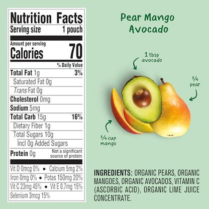Gerber Organic For Baby 2nd Foods Pouches Immune Builder Variety Pack (3) Carrot Apple Mango (3) Mango Peach Carrot Sweet Potato Oatmeal (3) Pear Mango Avocado 1.96lb (18 Pack)