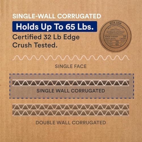 BOX USA Moving Boxes Medium 18"L x 14"W x 12"H 20-Pack | Corrugated Cardboard Box for Shipping, Mailing, Packing, Packaging and Storage
