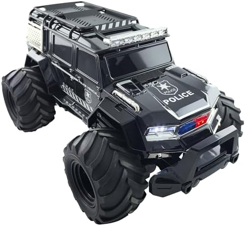 Threeking 1:14 Waterproof Rc Police Cars Amphipious Remote Control Car SUV Truck Indoor Outdoor Toys with Police-Siren Lights for 6 7 8 9 10 11 12 Year Old Kids Boys Girls Gifts Presents