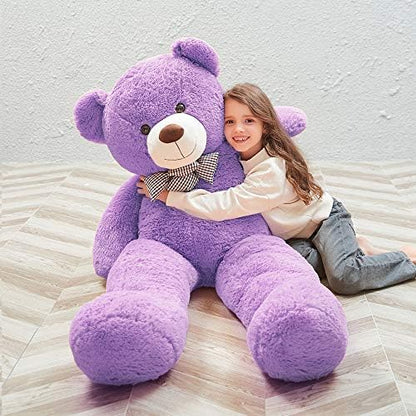 MaoGoLan Giant Purple Teddy Bear 55" Life Size Huge Plush Massive Stuffed Animals for Girlfriend Kids Boyfriend