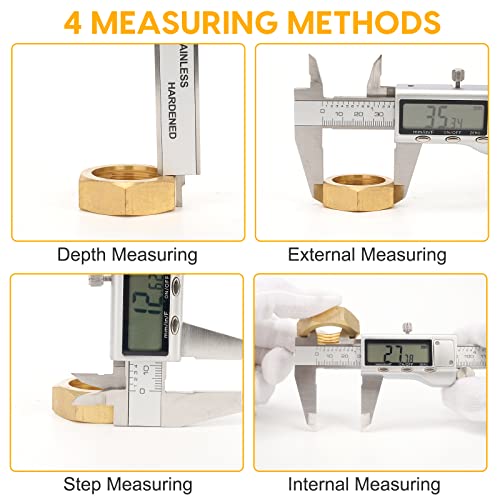 Digital Caliper, Sangabery 6 inch Stainless Steel Caliper Measuring Tool with Inch/Metric/Fractions Conversion and Large LCD Display, Perfect for DIY, Household and Professional Use
