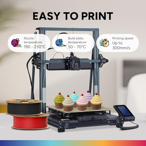 OVERTURE PLA Matte 3D Printer Filament 1.75mm, Matte PLA 2kg Cardboard Spool (4.4lbs), Dimensional Accuracy +/- 0.02 mm (Matte Black 2-Pack)